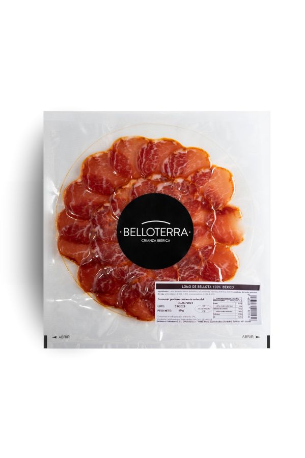 Lomo de bellota 100% iberico, 5 sobres de 80 gr.
